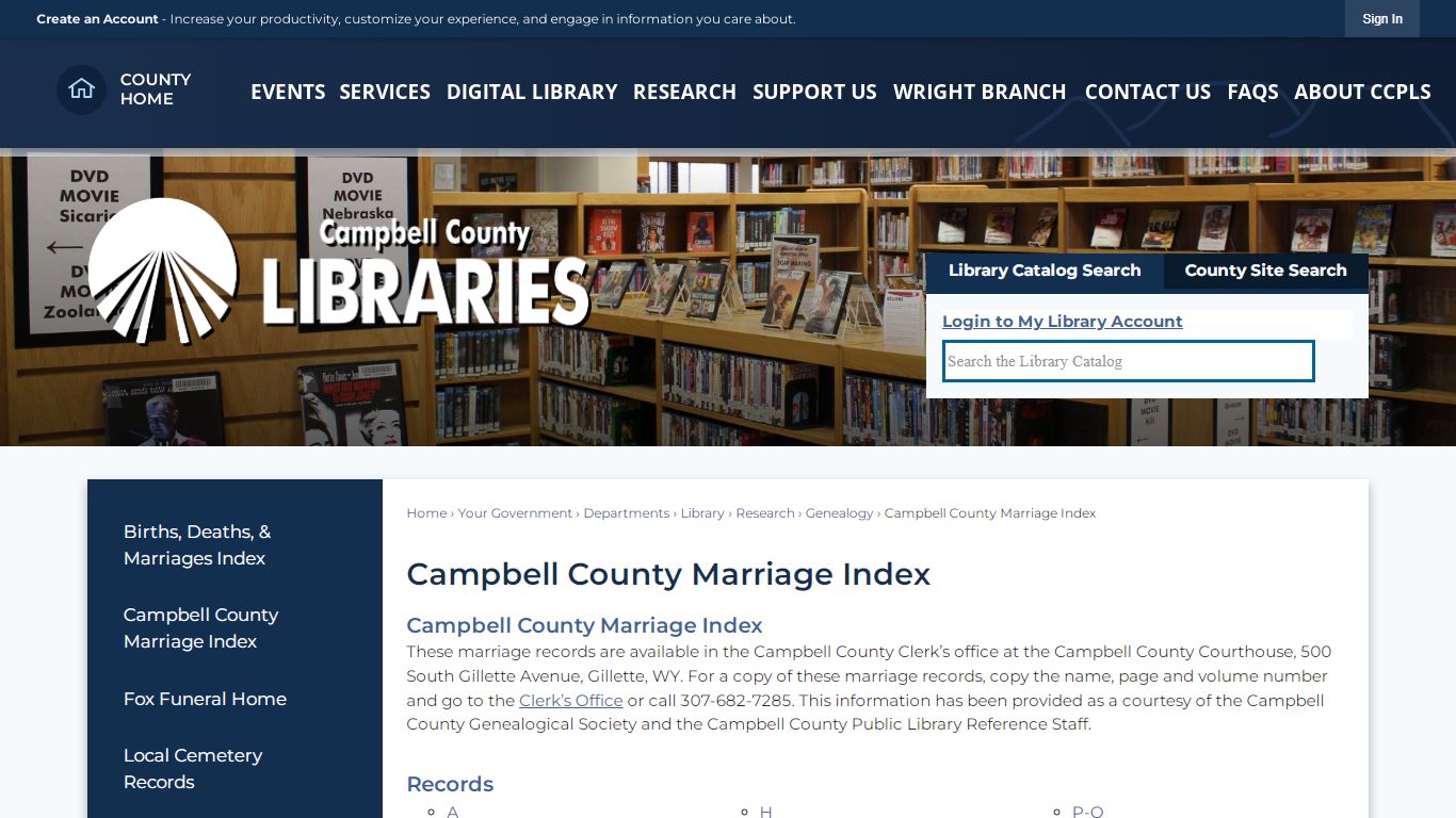 Campbell County Marriage Index