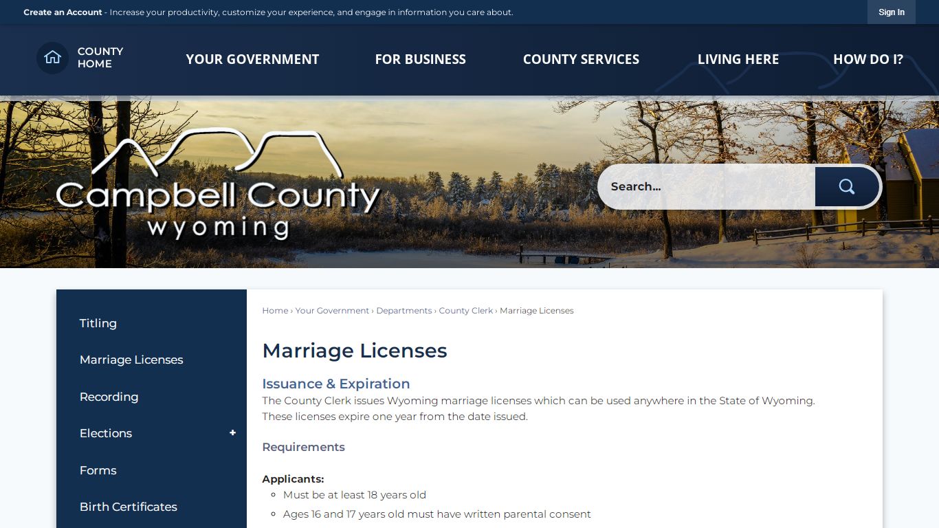 Marriage Licenses | Campbell County, WY - Official Website