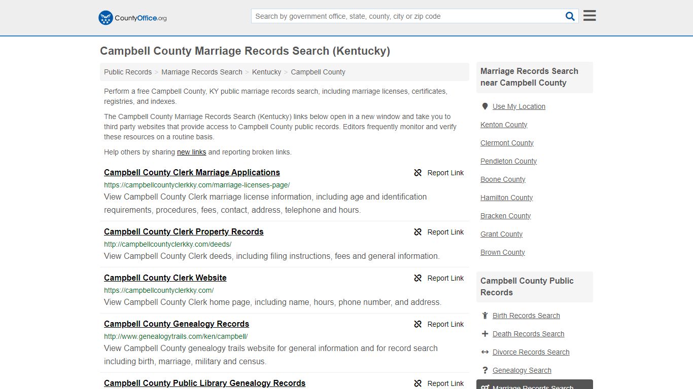 Marriage Records Search - Campbell County, KY (Marriage Licenses ...