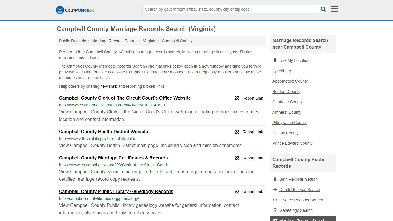 Marriage Records Search - Campbell County, VA (Marriage Licenses ...